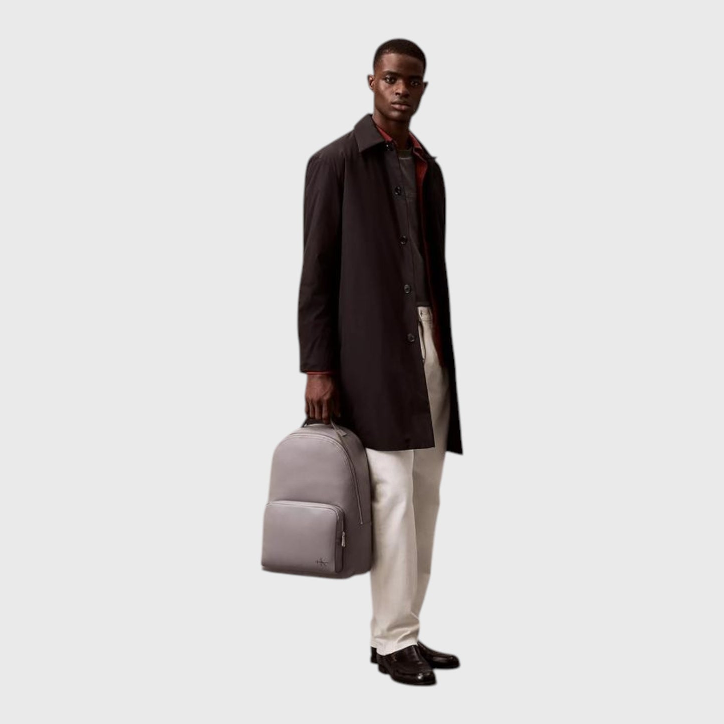 Calvin Klein Mochila Monogram Logo Campus de Piel Gry