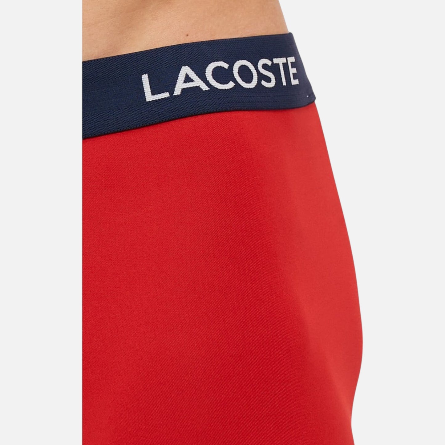 Lacoste Boxer Trunk Algodón Elastico Paquete de 3 Wht/Rd/Blu