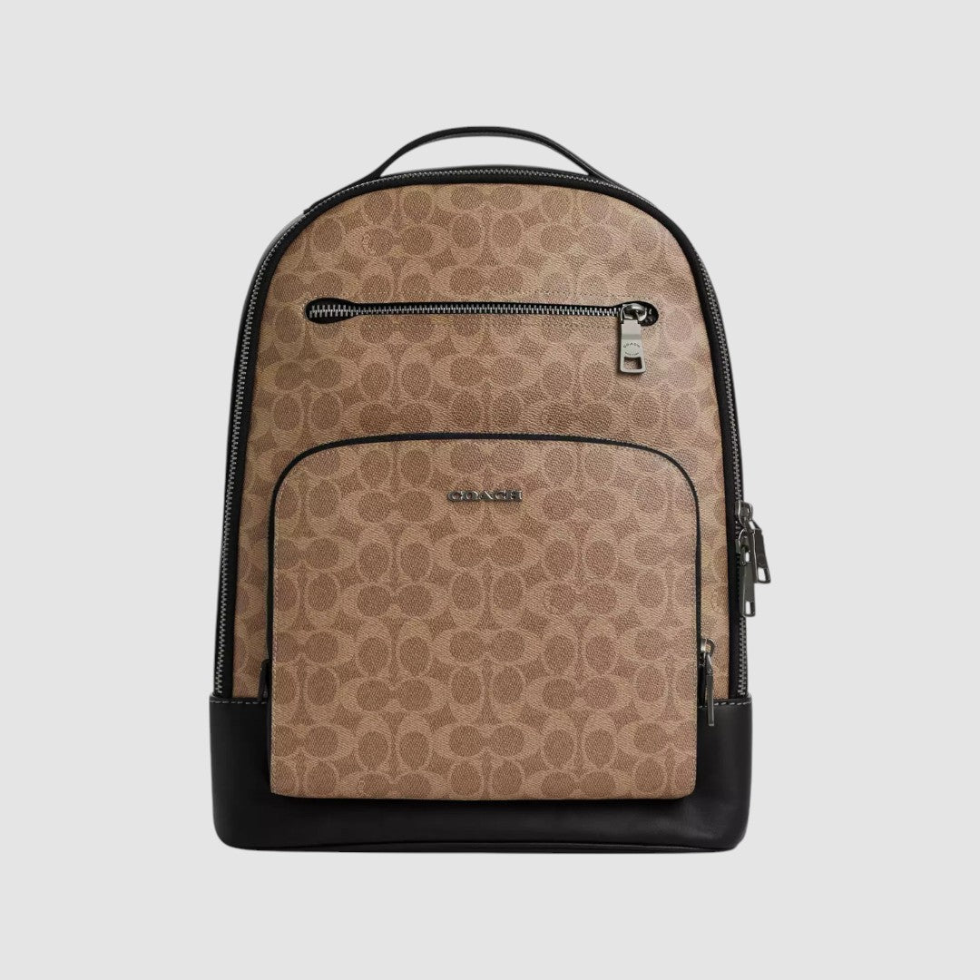 Coach Mochila Ethan In Signature Canvas Tan/Blk