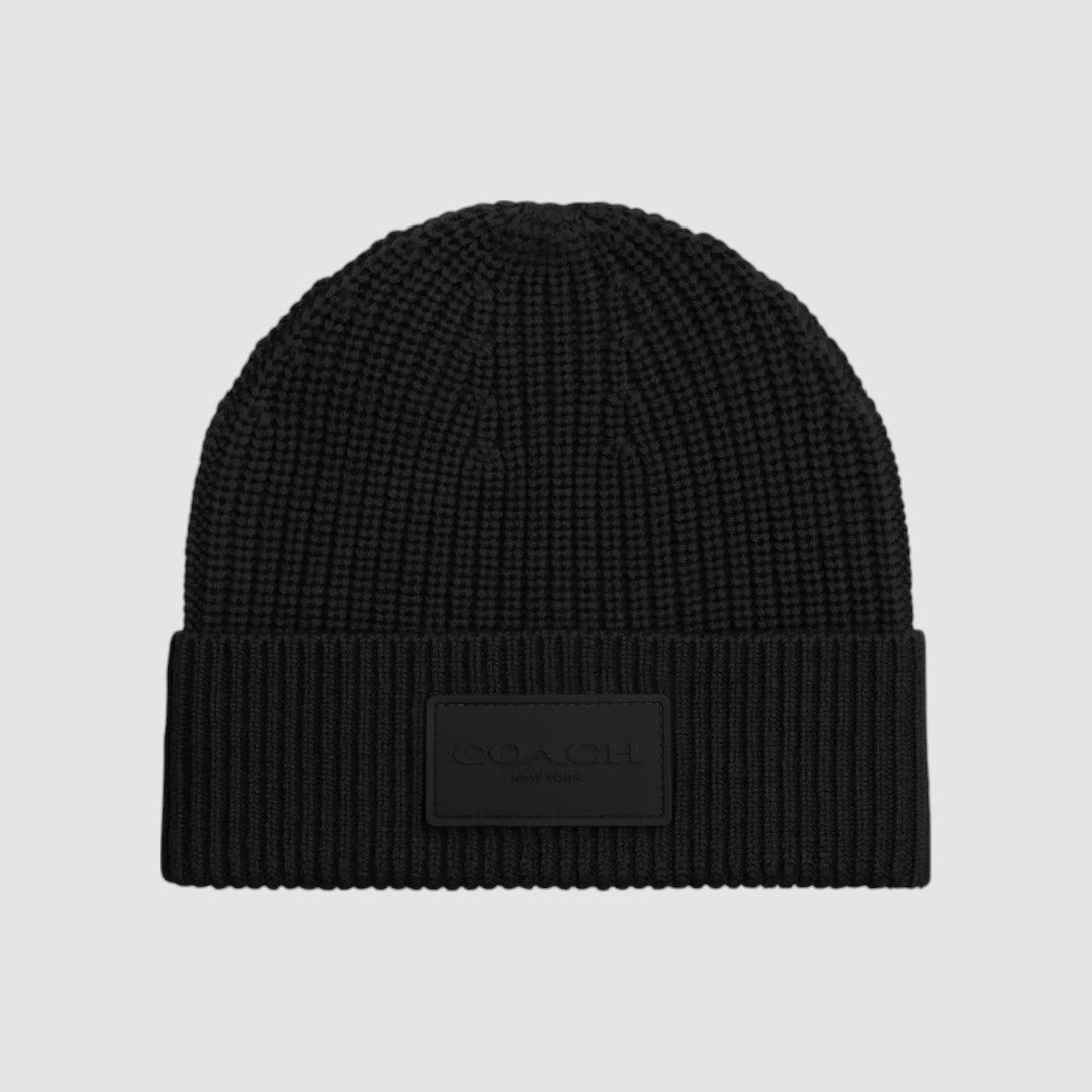 Coach Gorro con parche de goma Blk