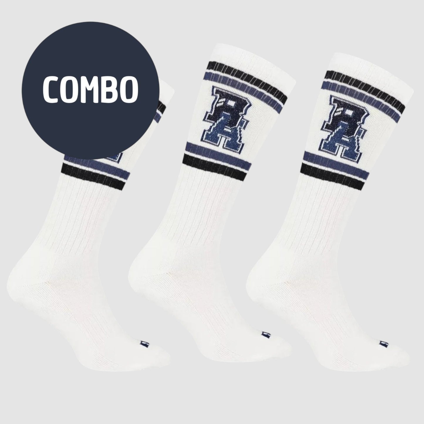 COMBO | BOSS X Russell Athletic Signature Calcetas 3 Pack Wht/Blu