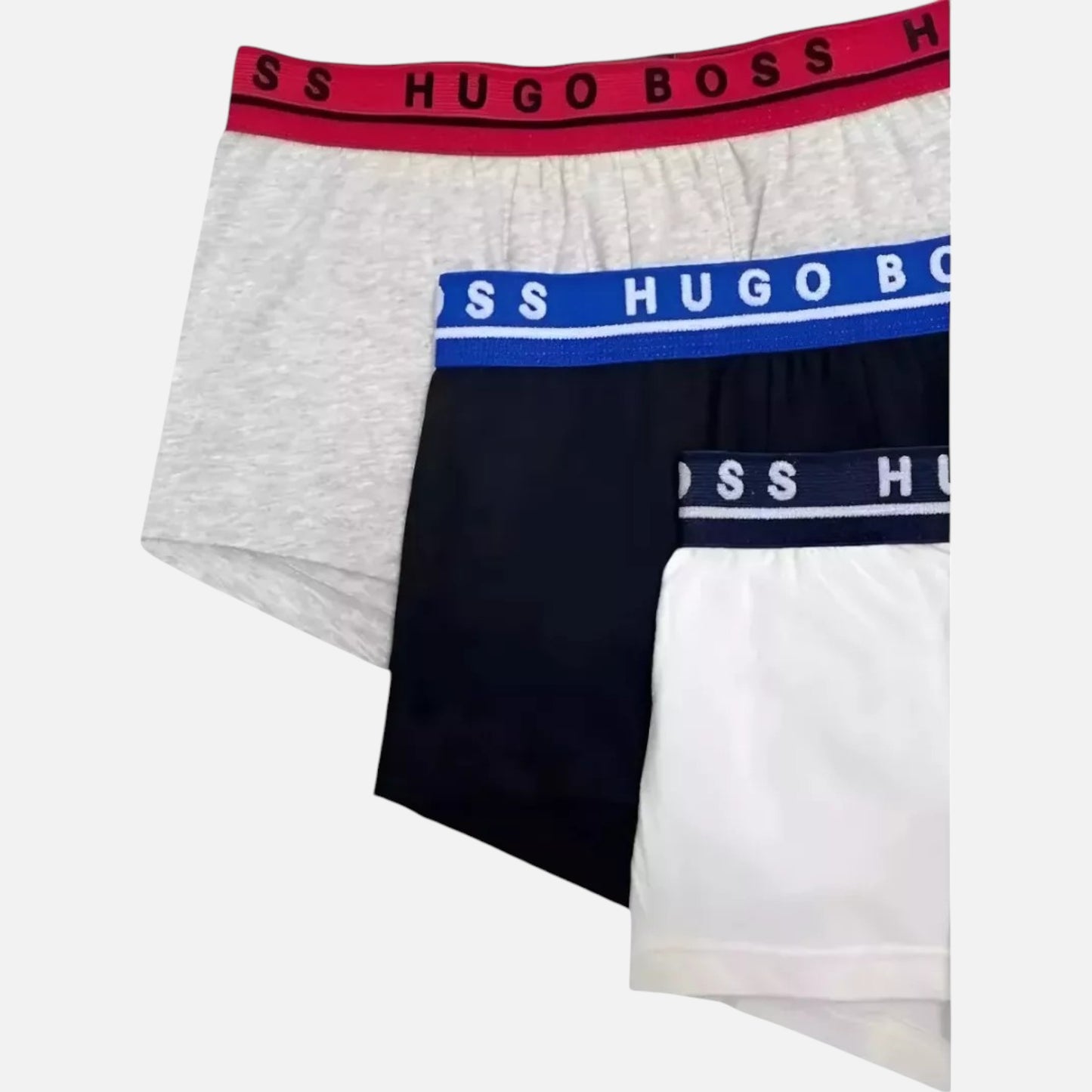 Hugo Boss Boxer Trunk de Algodón Elástico 3 Pack Wht/Blk/Gry