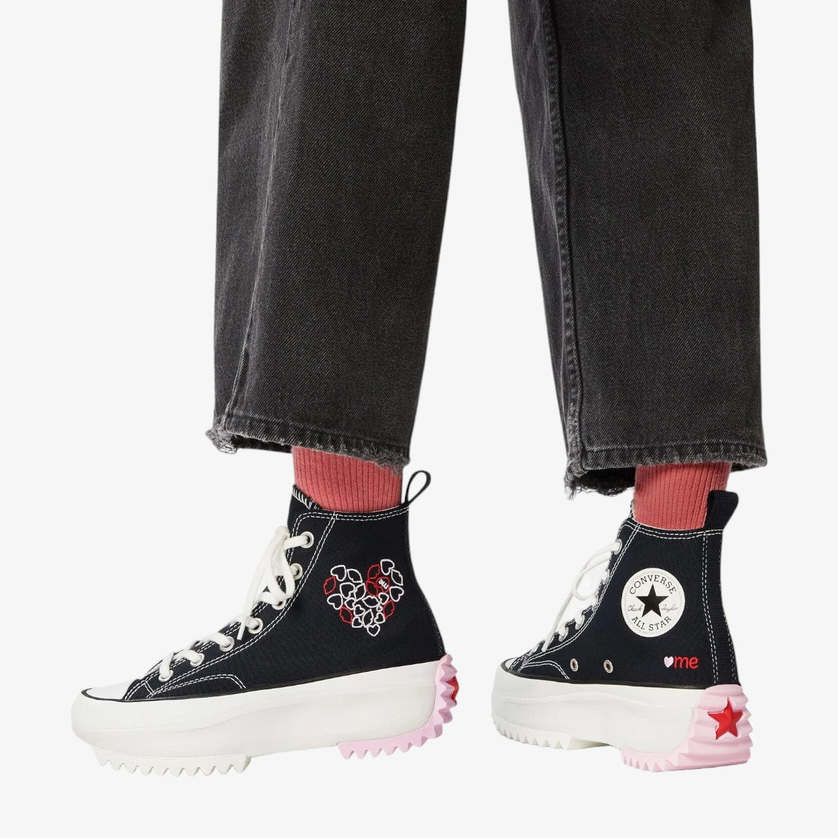 Converse Tenis Run Star Hike Hi Embroidered Hearts ❤