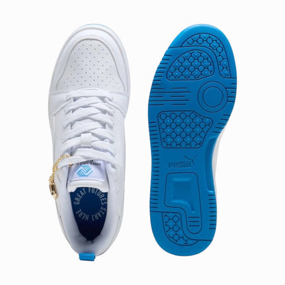 Puma Tenis Rebound V6 Low BGCA Embrdry Jr Wht/Blu