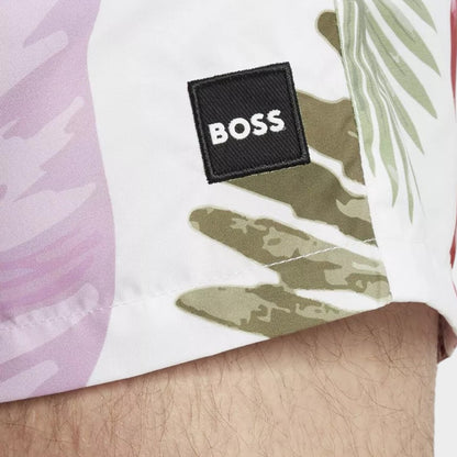 BOSS Traje de Baño Flowers  Piranha Wht