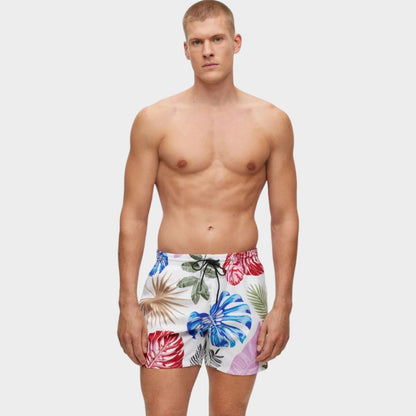 BOSS Traje de Baño Flowers  Piranha Wht