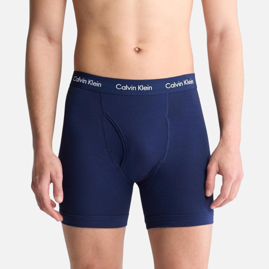 Calvin Klein Boxer Brief Cotton 3 pack - Blue/Beige/Nvy.