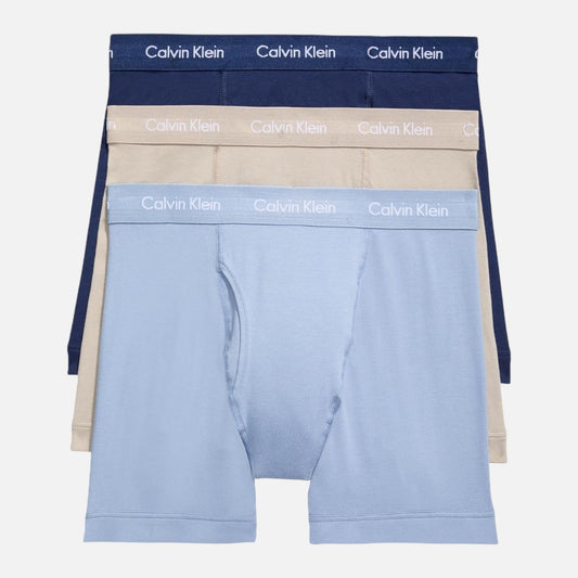 Calvin Klein Boxer Brief Cotton 3 pack - Blue/Beige/Nvy.