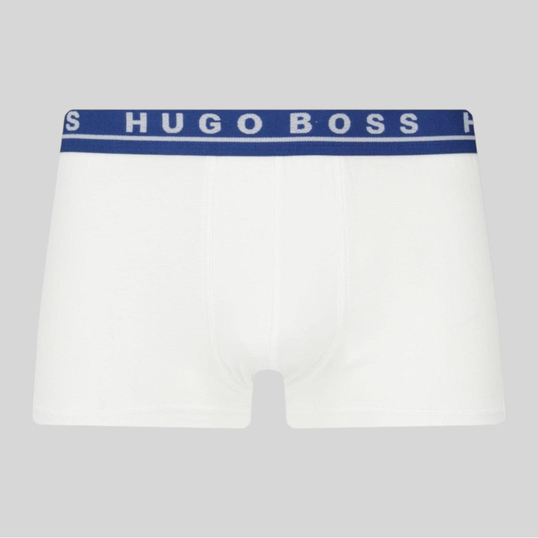 Hugo Boss Boxer Trunk de Algodón Elástico 3 Pack - Wht/Gry/Blue