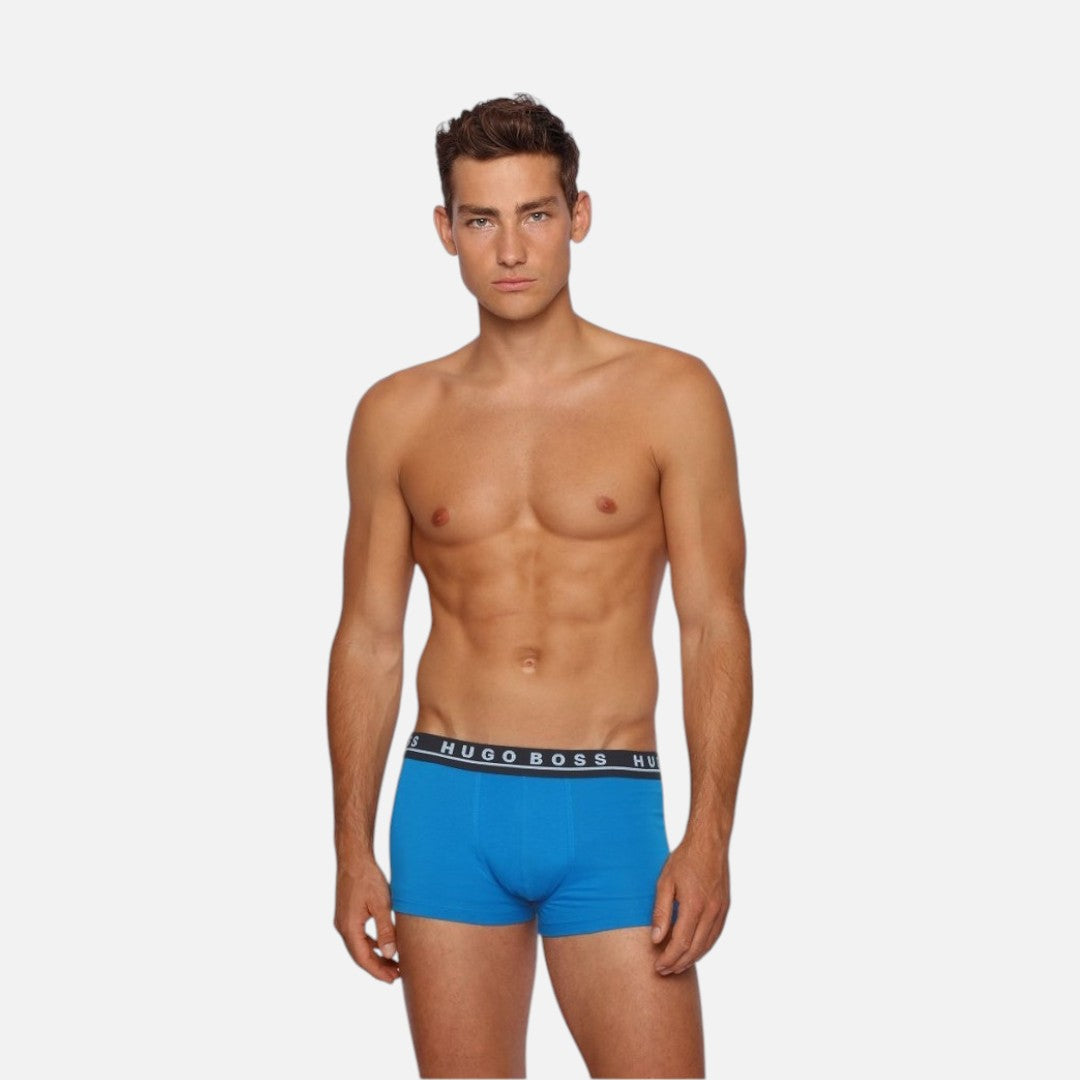 Hugo Boss Boxer Trunk de Algodón Elástico 3 Pack Org/Blu/Gry