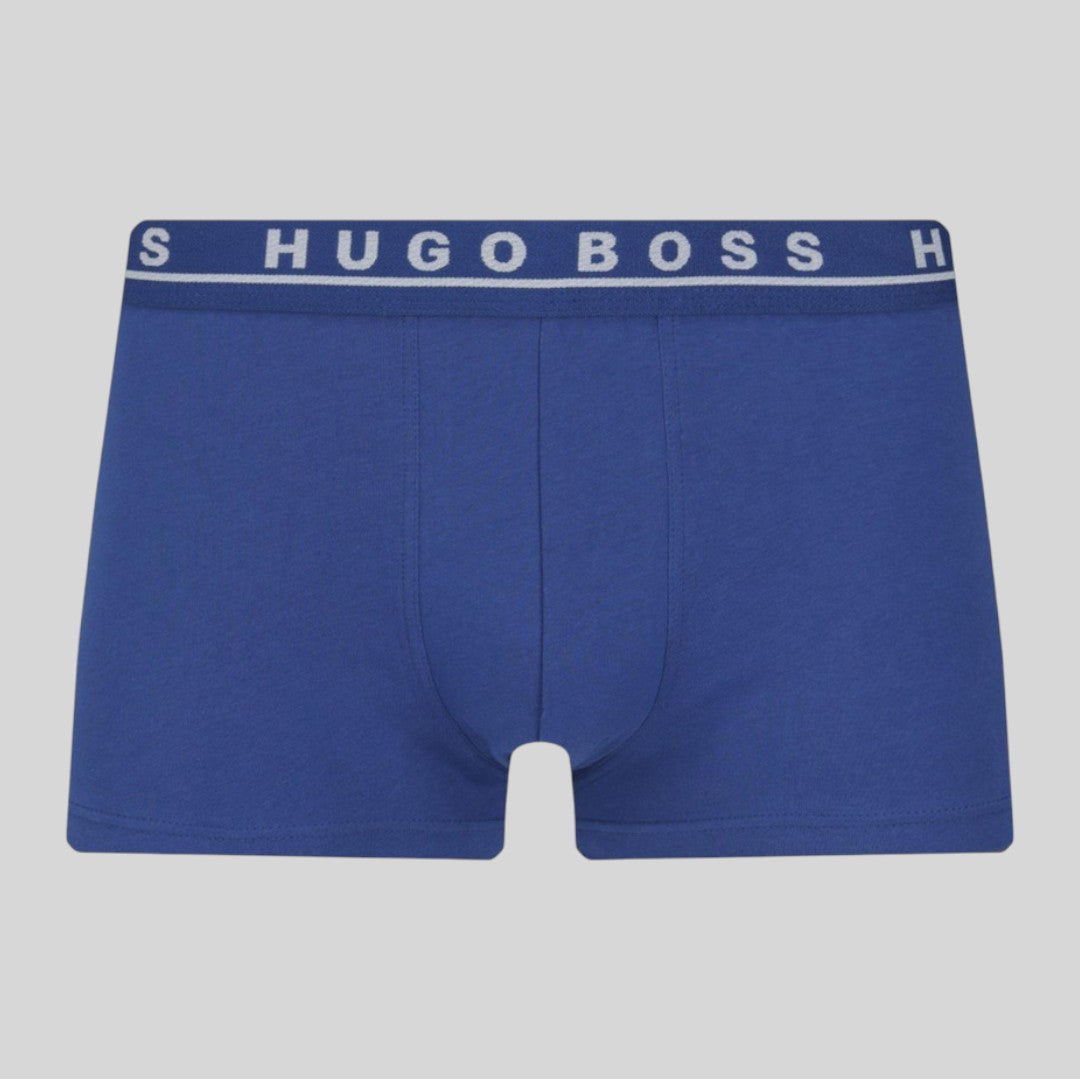Hugo Boss Boxer Trunk de Algodón Elástico 3 Pack - Wht/Gry/Blue