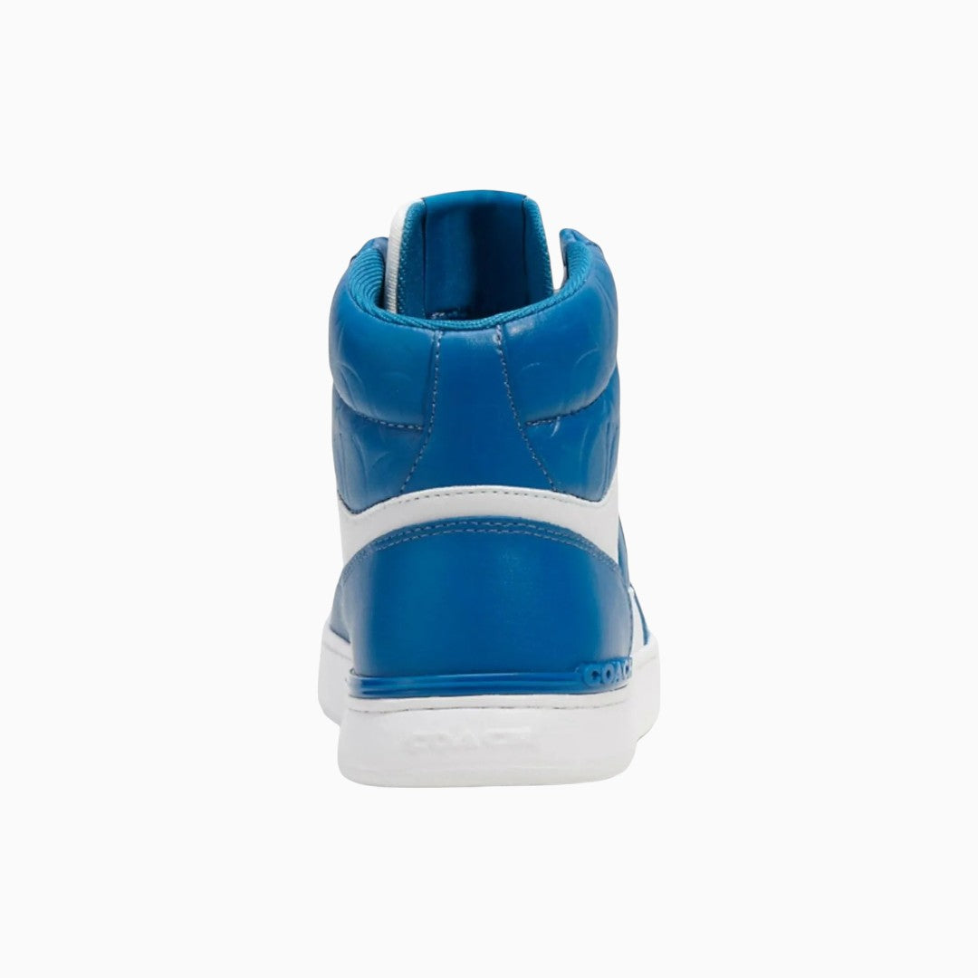 Coach Tenis Bota Clip Court High Top In Signature Blu/Wht