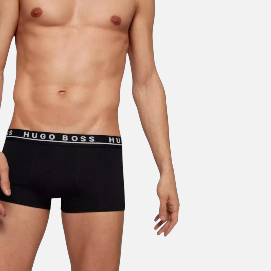 Hugo Boss Boxer Trunk de Algodón Elástico 3 Pack Wht/Gry/Blk