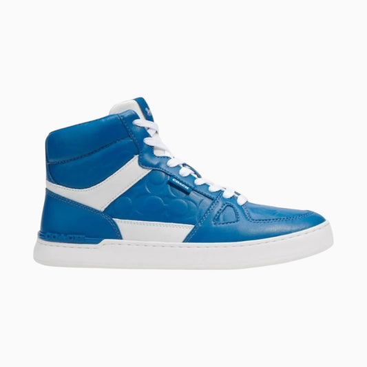 Coach Tenis Bota Clip Court High Top In Signature Blu/Wht