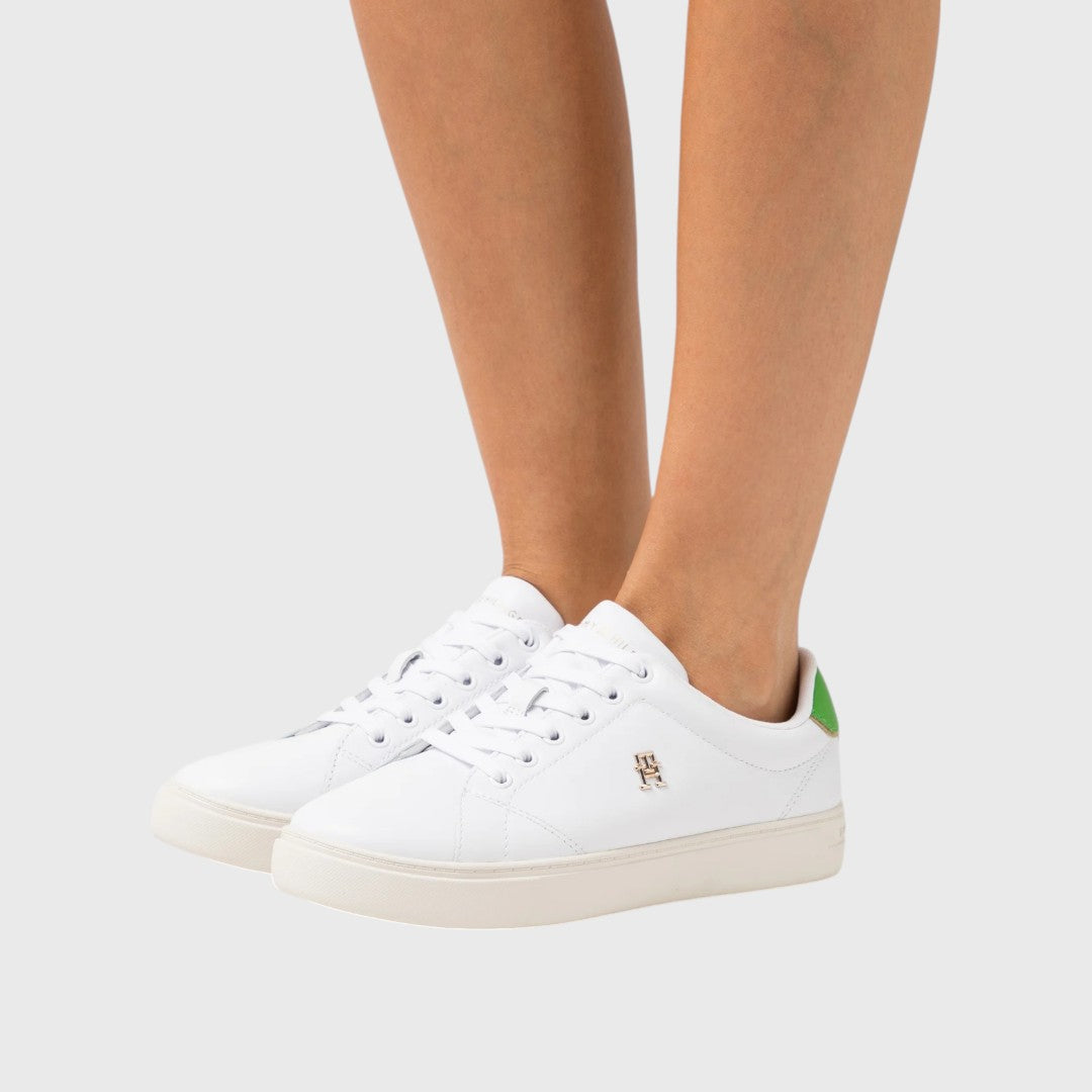 Tommy Hilfiger Tenis Seren De Piel Blanco