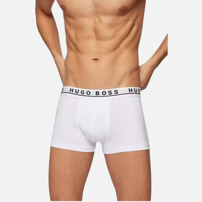 Hugo Boss Boxer Trunk de Algodón Elástico 3 Pack Wht/Gry/Blk