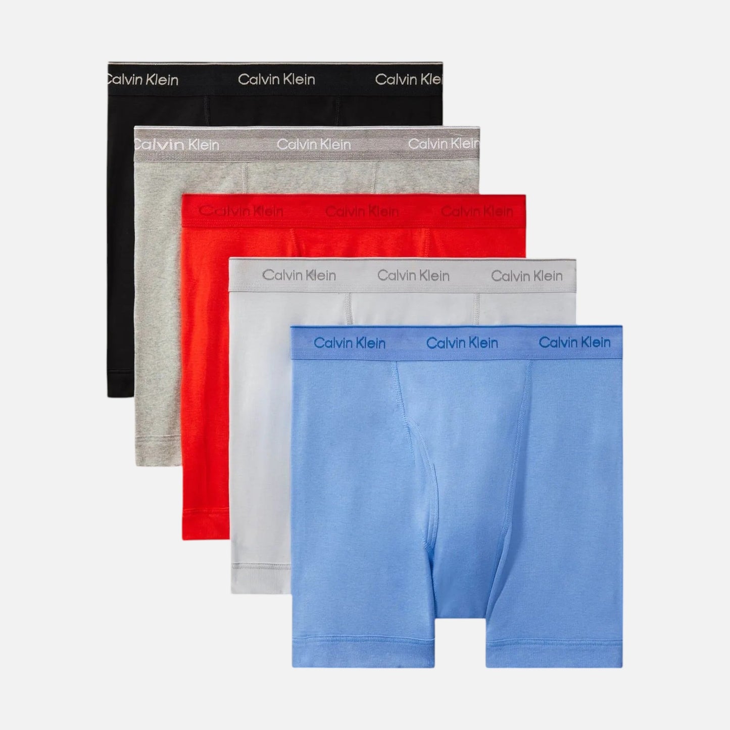 Calvin Klein Boxer Brief 100% Algodón 5 pack Rd/Blu/Gry/Blk