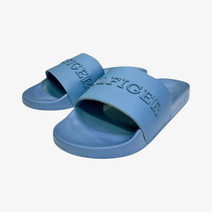 Tommy Hilfiger Chancla Logo Slid Blu