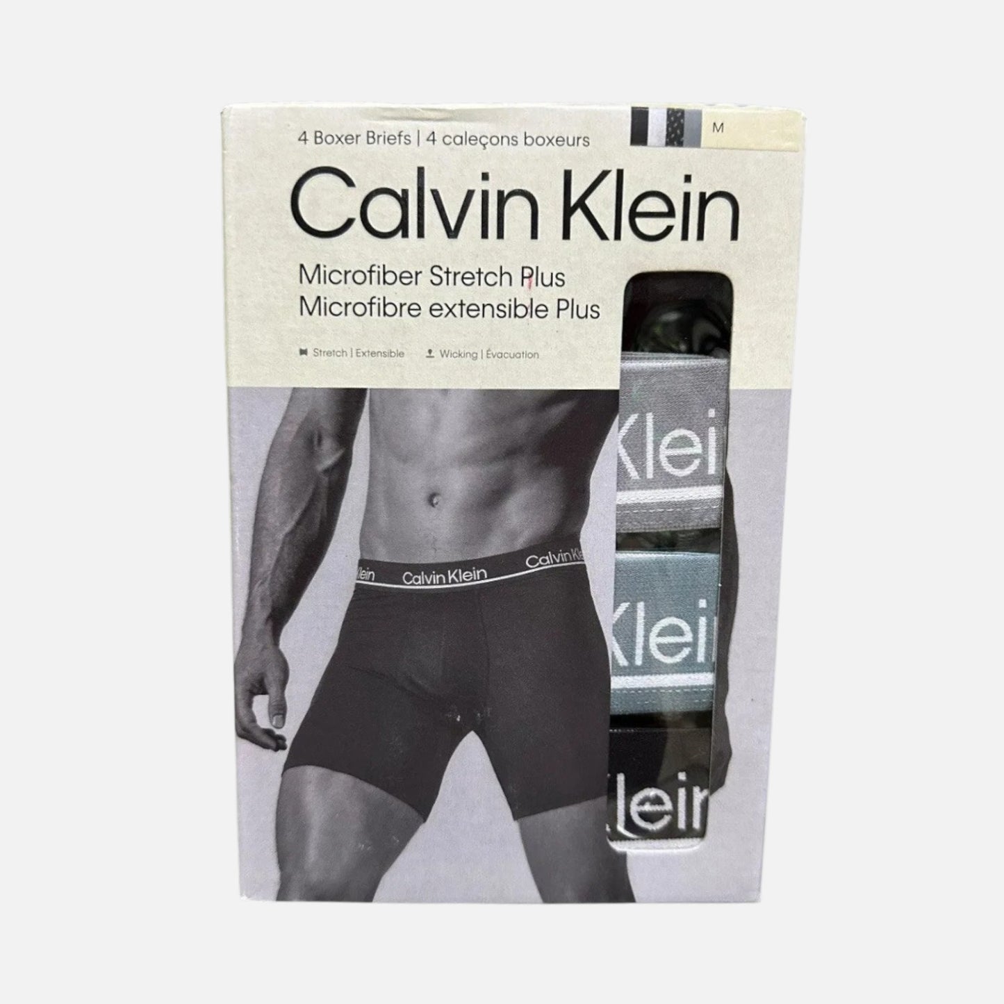 Calvin Klein Boxer Brief Microfibra Elástico Plus 4 Pack Blk/Grn/Gry
