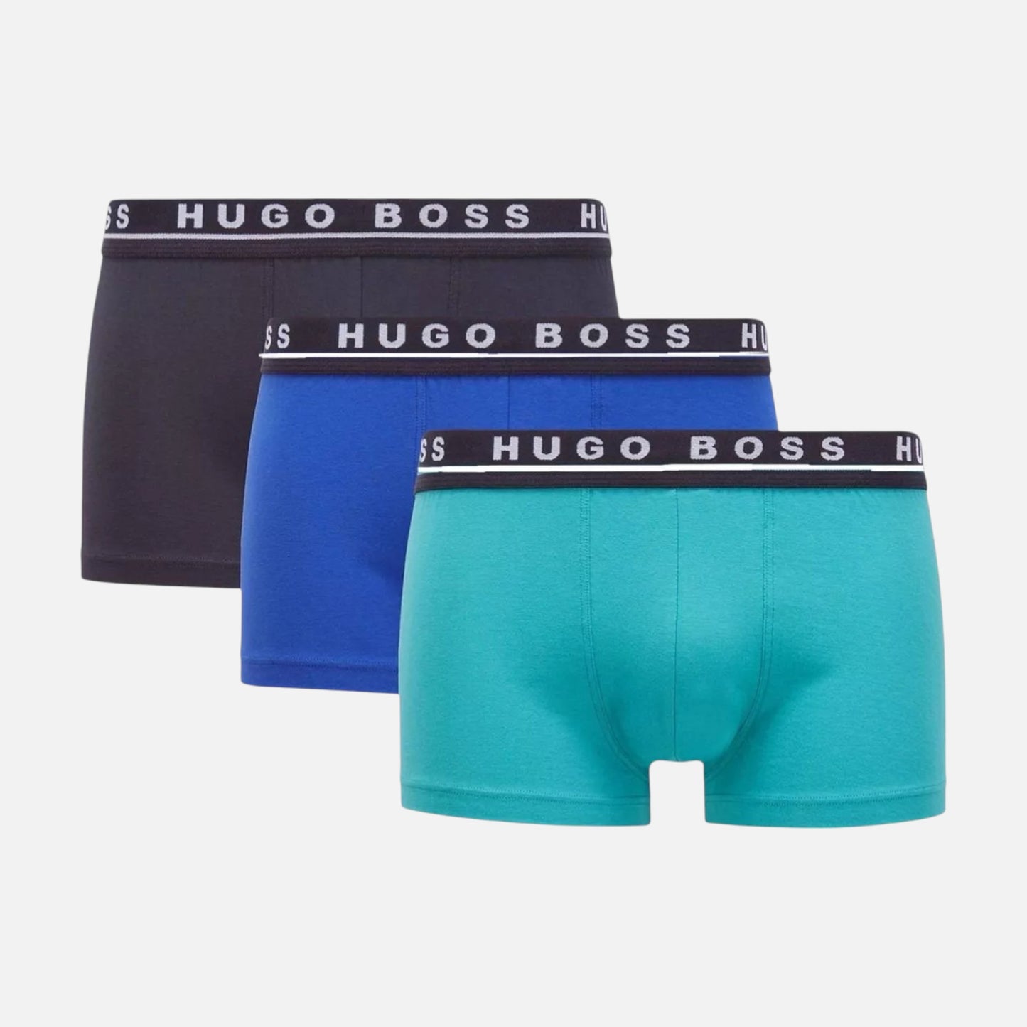 Hugo Boss Boxer Trunk de Algodón Elástico 3 Pack Tur/Blu/Blk
