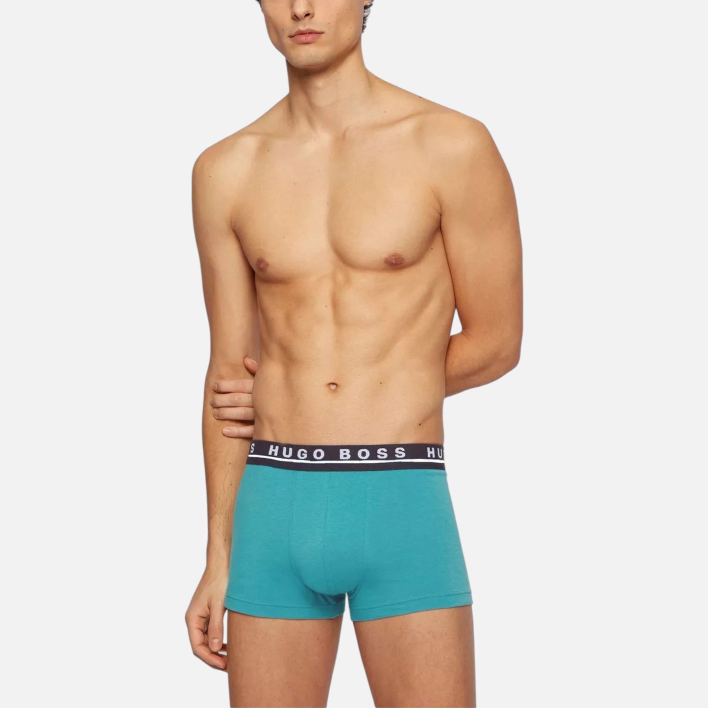 Hugo Boss Boxer Trunk de Algodón Elástico 3 Pack Tur/Blu/Blk