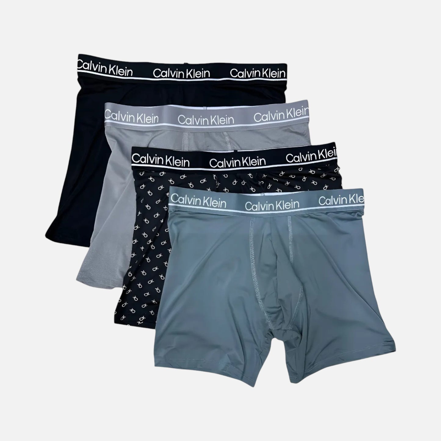 Calvin Klein Boxer Brief Microfibra Elástico Plus 4 Pack Blk/Grn/Gry