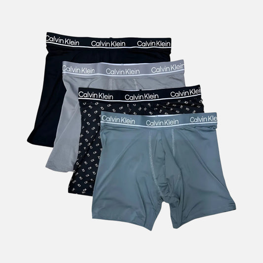 Calvin Klein Boxer Brief Microfibra Elástico Plus 4 Pack Blk/Grn/Gry