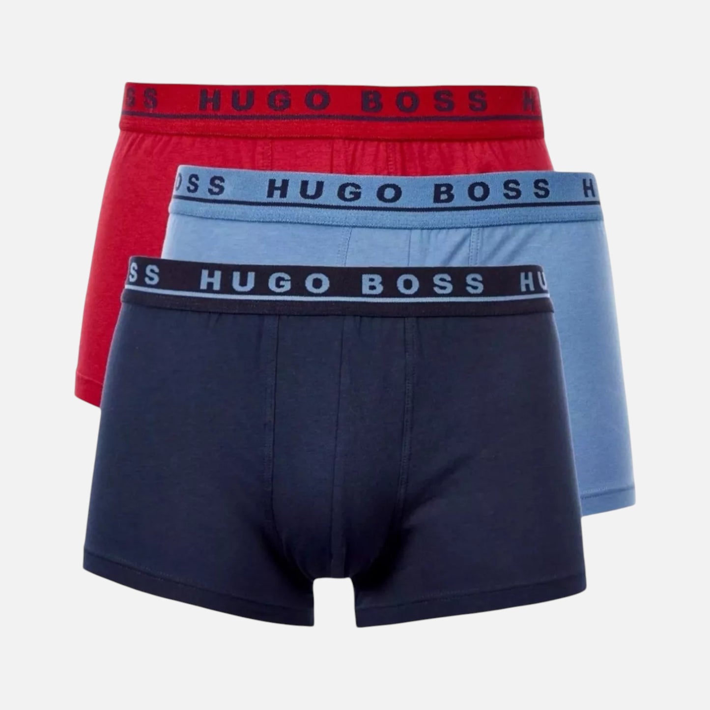 Hugo Boss Boxer Trunk de Algodón Elástico 3 Pack Rd/Blu/Blk