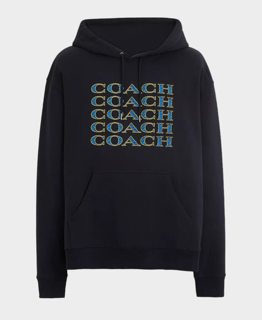 Coach Hoodie Signature Stack Nvy