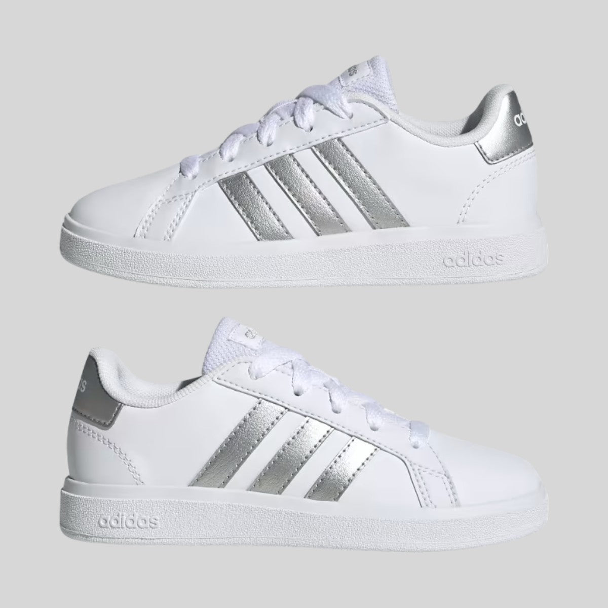 Adidas Tenis Grand Court 2.0K White/Matte Silver