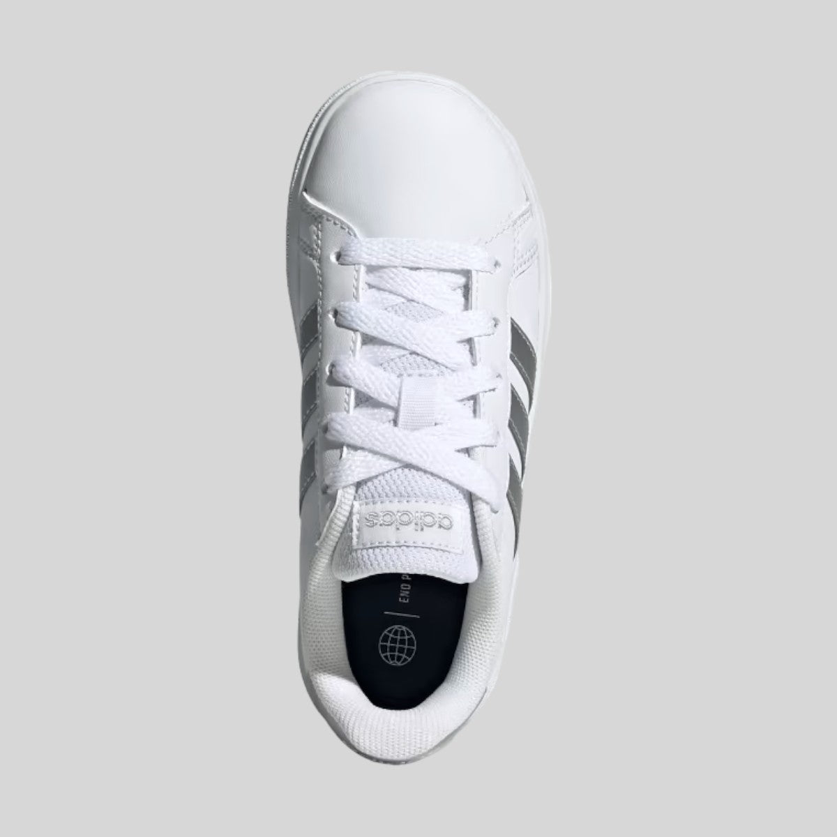 Adidas Tenis Grand Court 2.0K White/Matte Silver